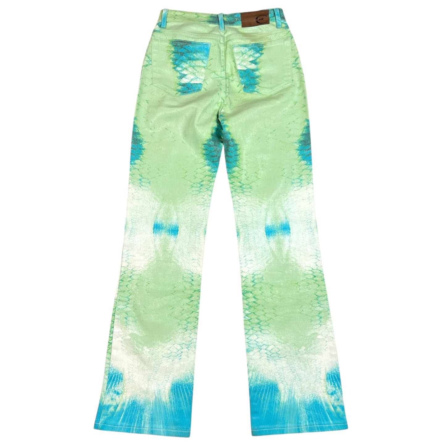 Just Cavalli Roberto Cavalli Blue & Green Scale Print Jeans