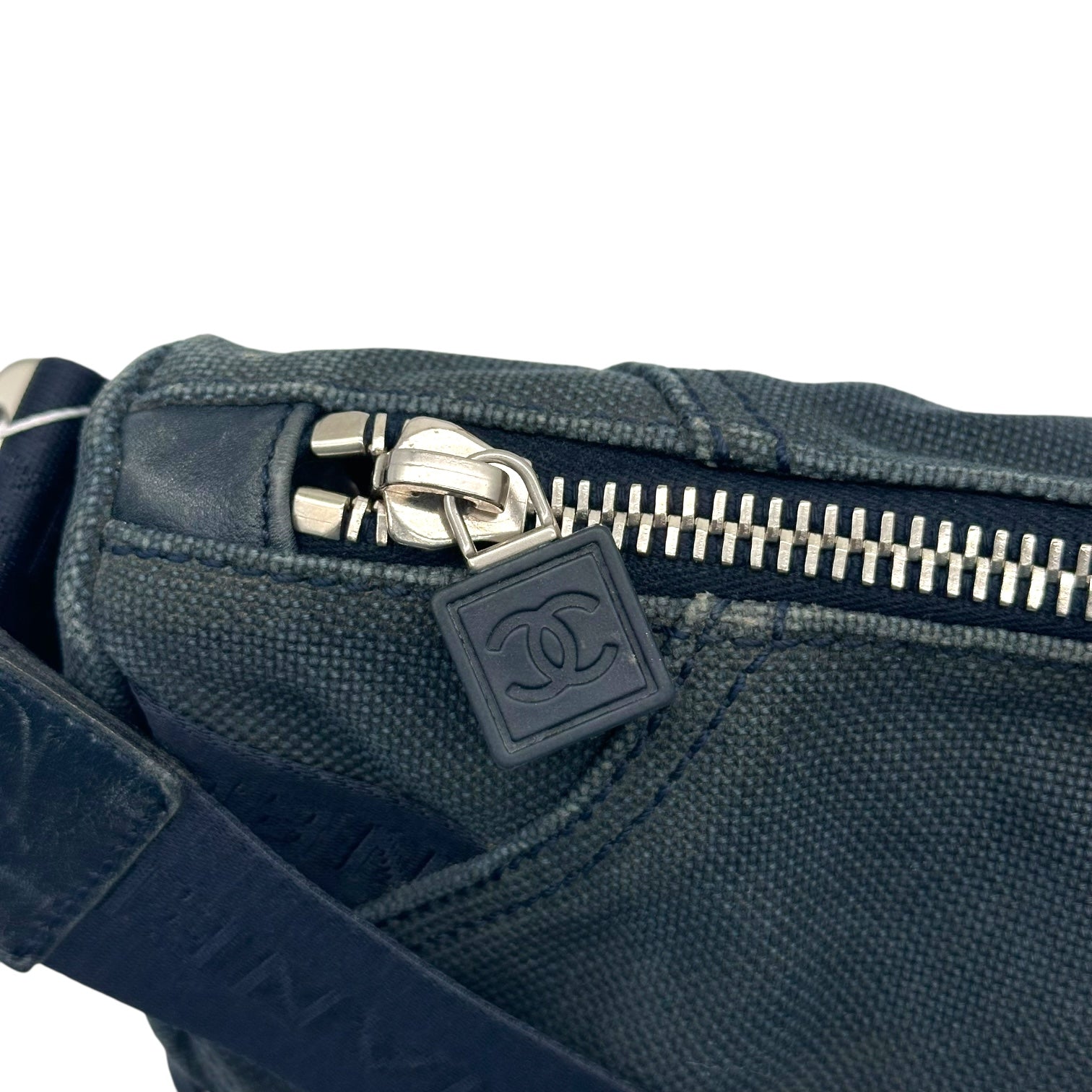 Chanel Sport Navy Blue Canvas Messenger Bag - Outfit Repeater