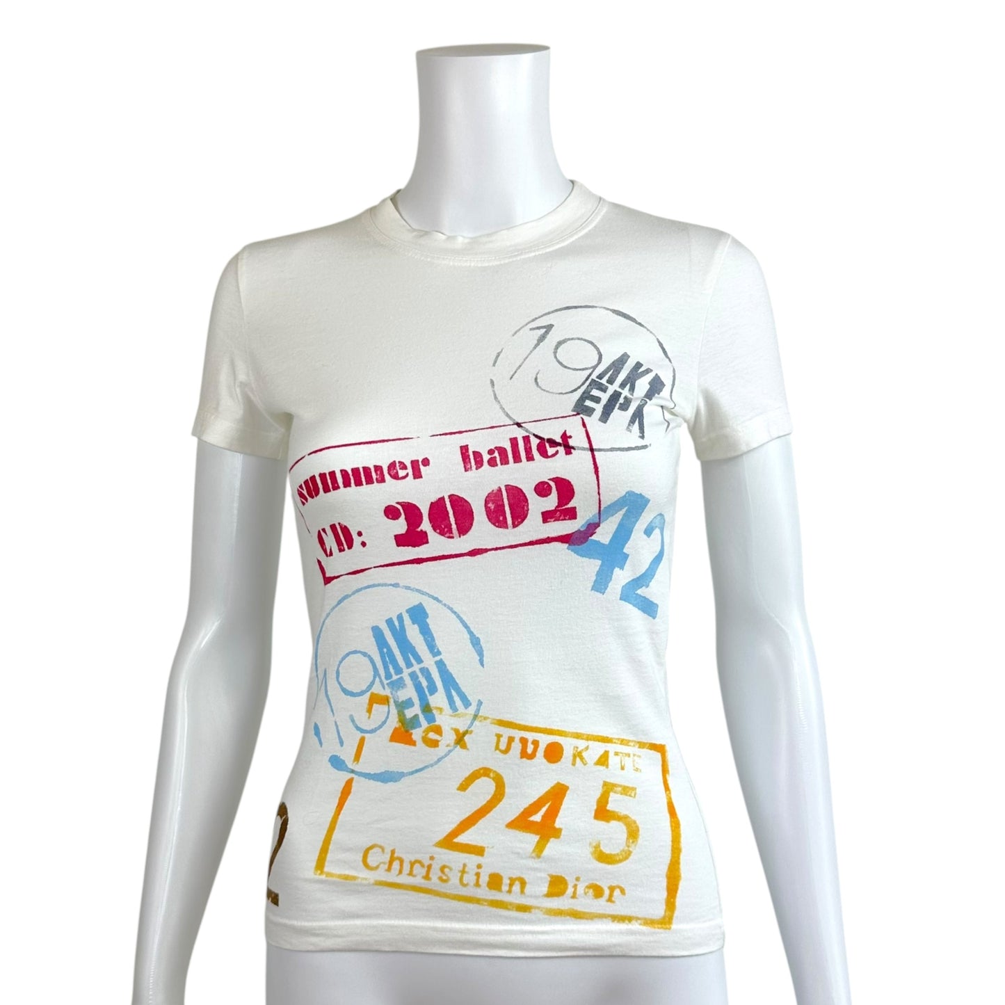 Christian Dior Multicolor License Plate Logo T-Shirt