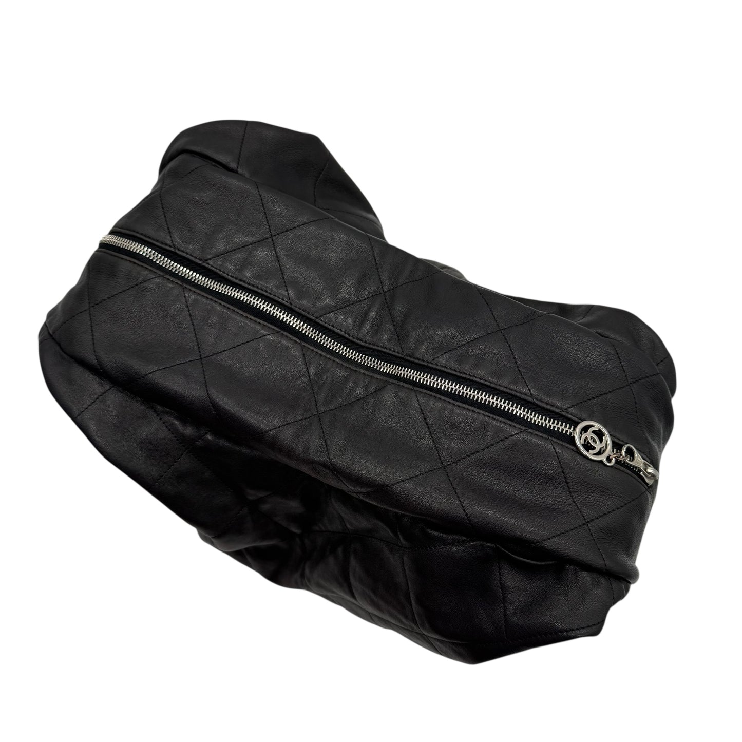 Chanel Black Matelasse Quilted Lambskin Oversized Ring Handle Hobo 1994-96] - Outfit Repeater