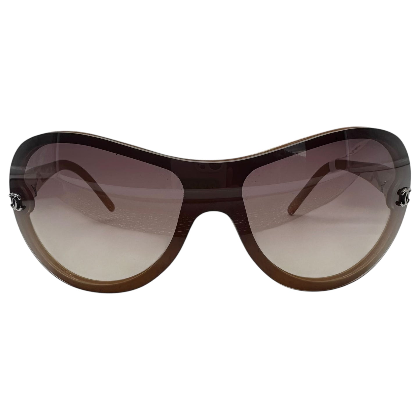 Chanel Brown 5066 Round Shield Sunglasses - Outfit Repeater
