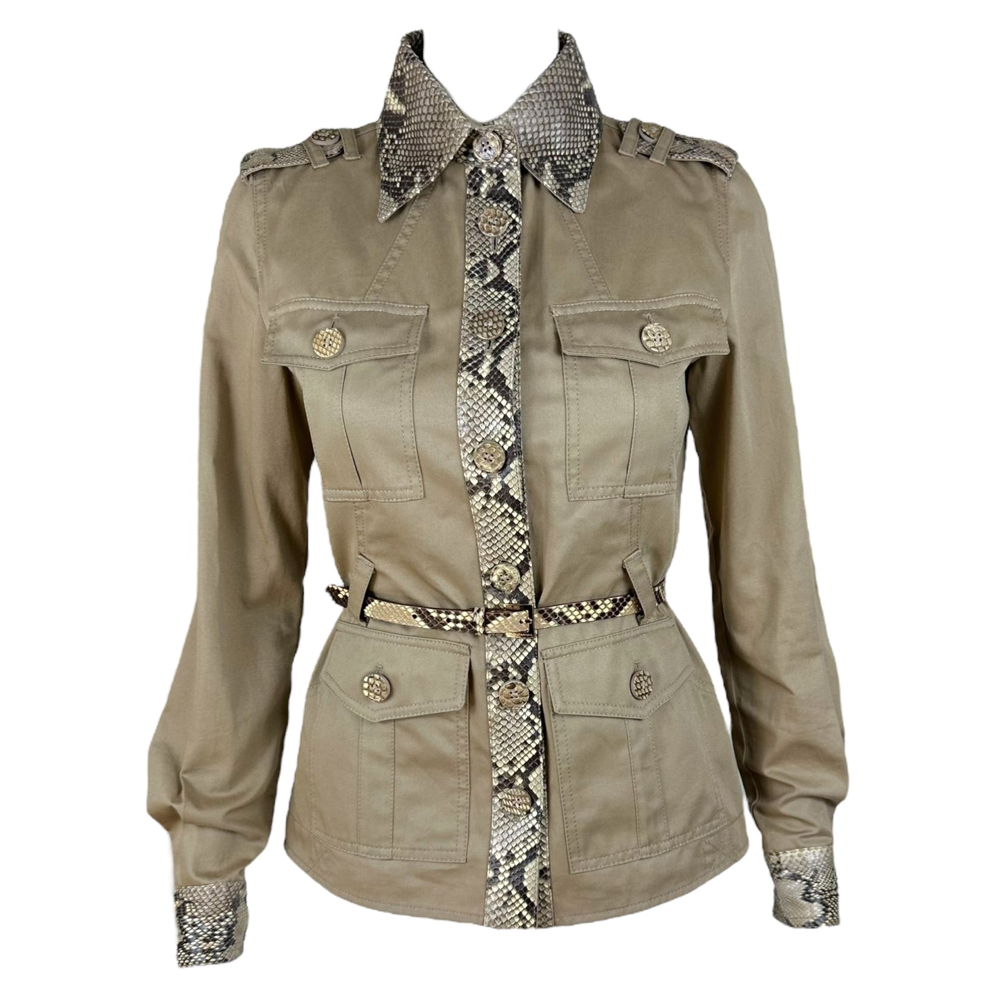 Dolce & Gabbana S/S 2005 Python Trim Utility Jacket