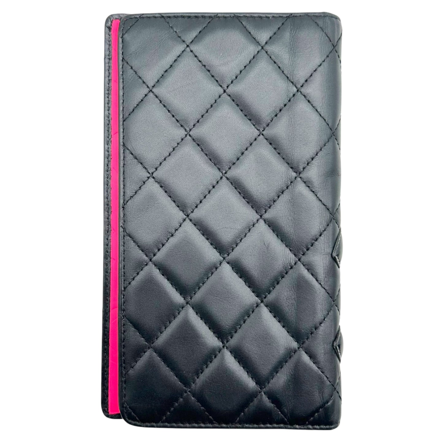 Chanel Cambon Black Bi-Fold Long Wallet 2006-08