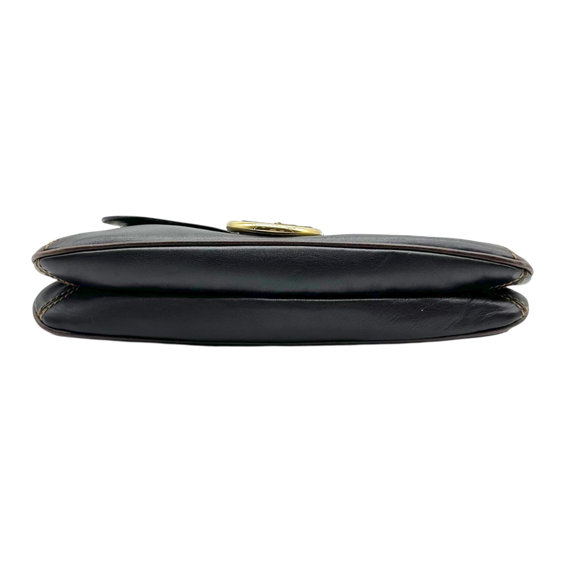 Dolce & Gabbana Brown Leather Shoulder Bag with Gold Hardware