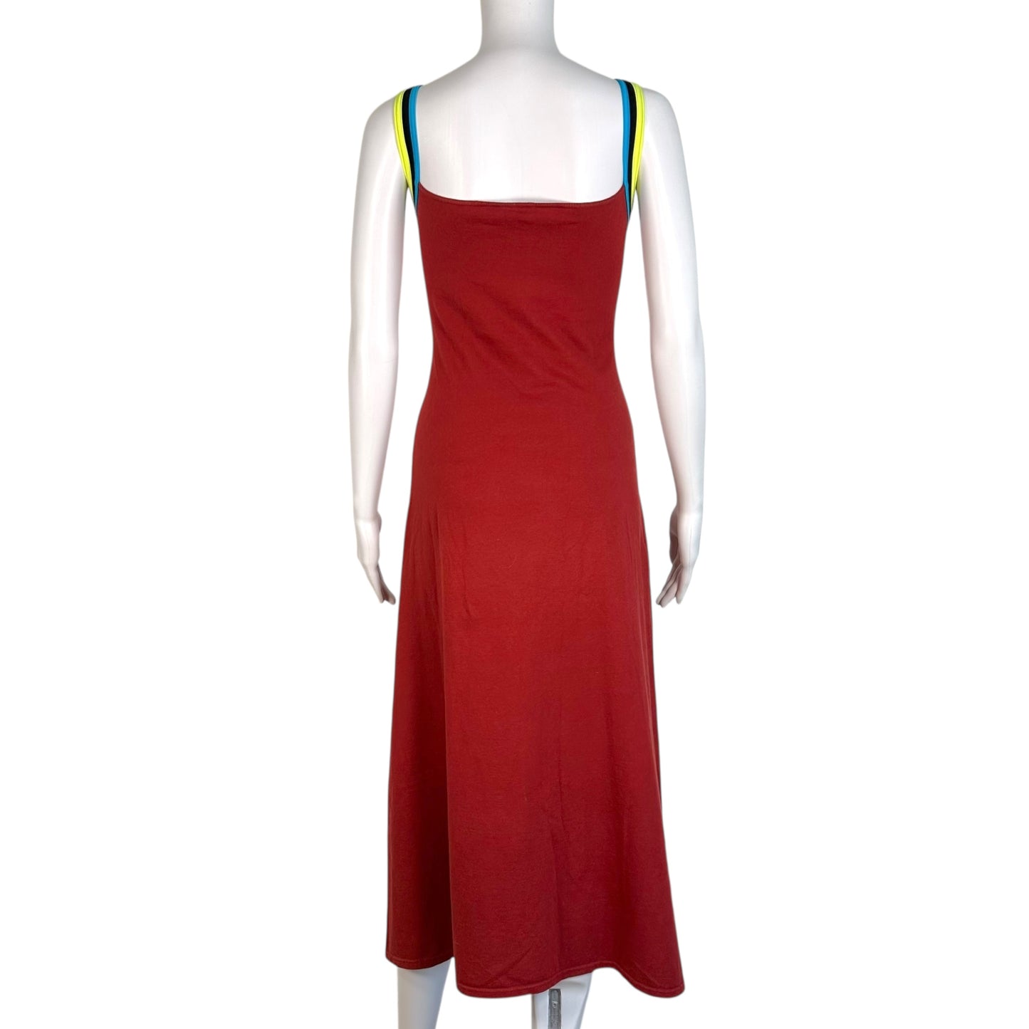 Jean Paul Gaultier JPG Burgundy Maxi Dress w/ Neon Straps