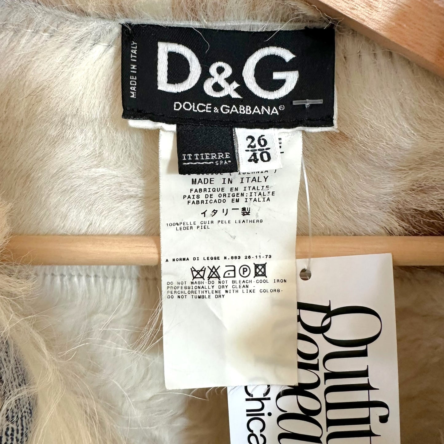 D&G Dolce & Gabbana 'Denim Look' Shearling Jacket