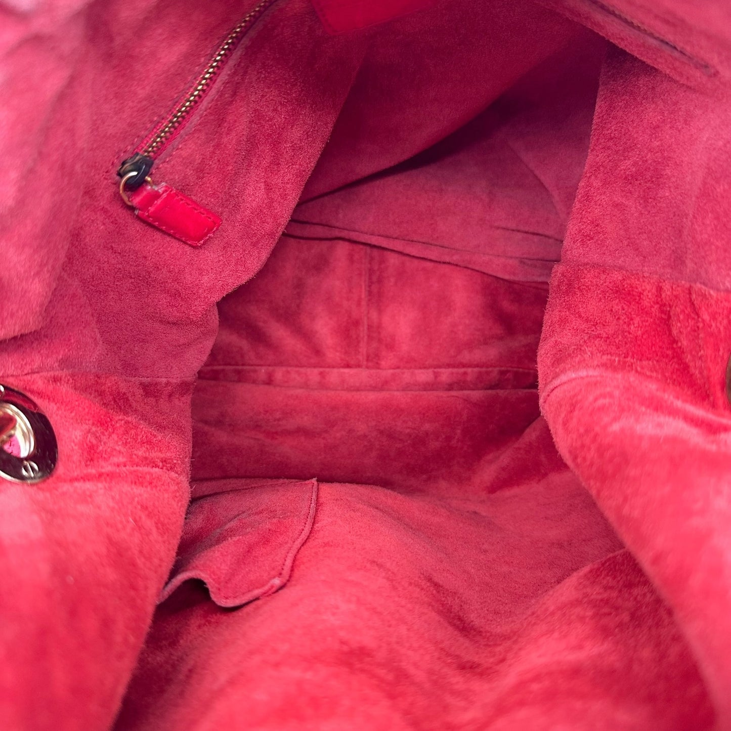 Christian Dior Red Leather Intrecciato Woven Hobo Bag