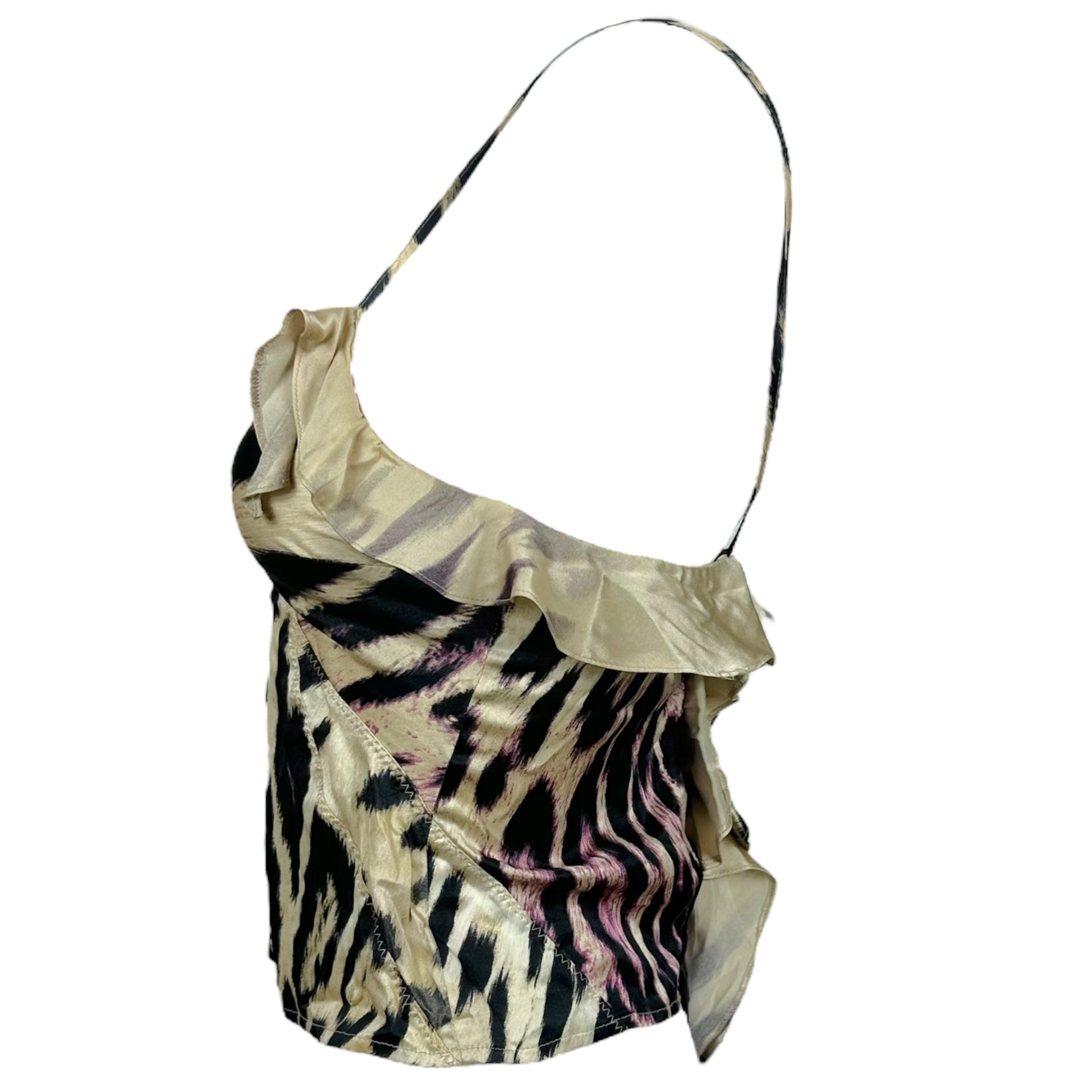 Roberto Cavalli Leopard Print Silk Ruffle Cami - Outfit Repeater