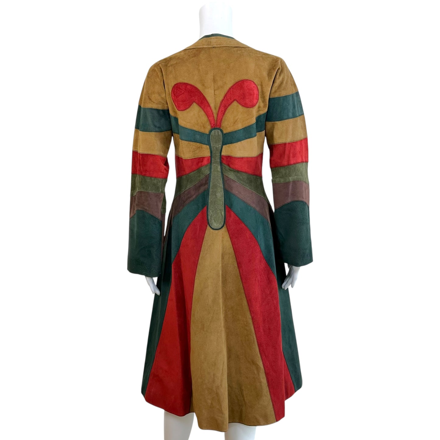 Dolce & Gabbana Multicolor Suede Patchwork Coat
