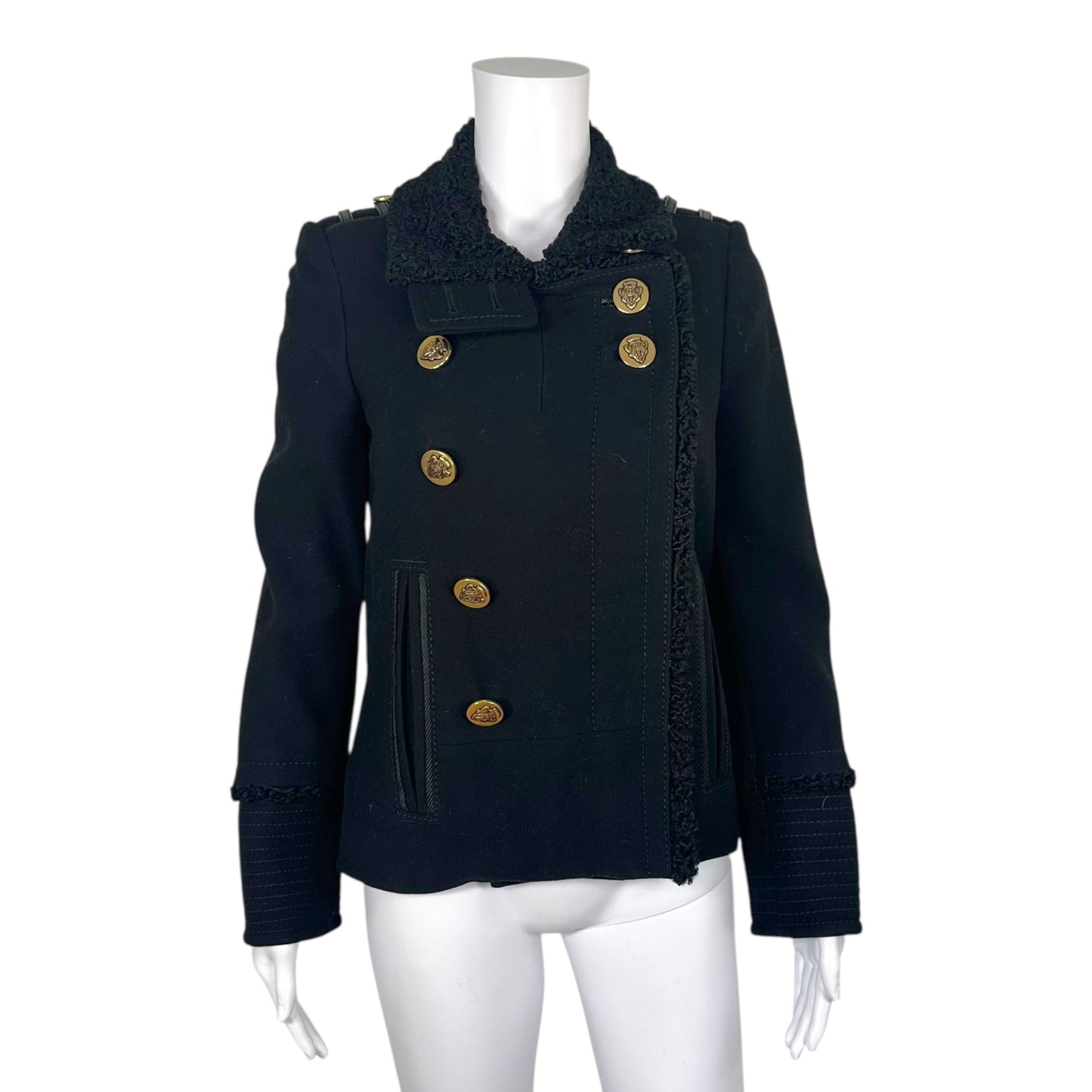 Gucci F/W 2008 Black Wool & Cashmere Pea Coat