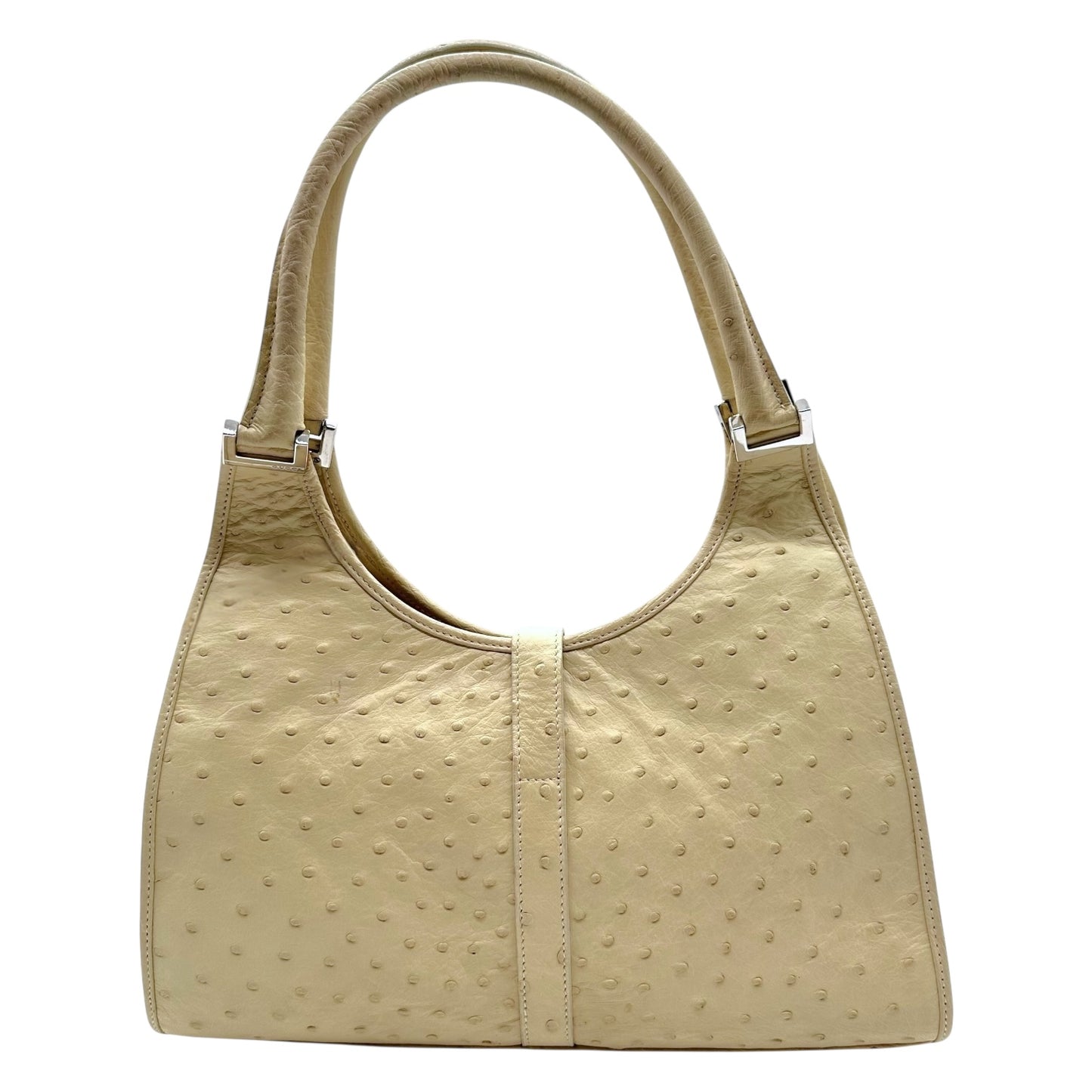 Gucci Ivory Ostrich Leather Jackie Bag