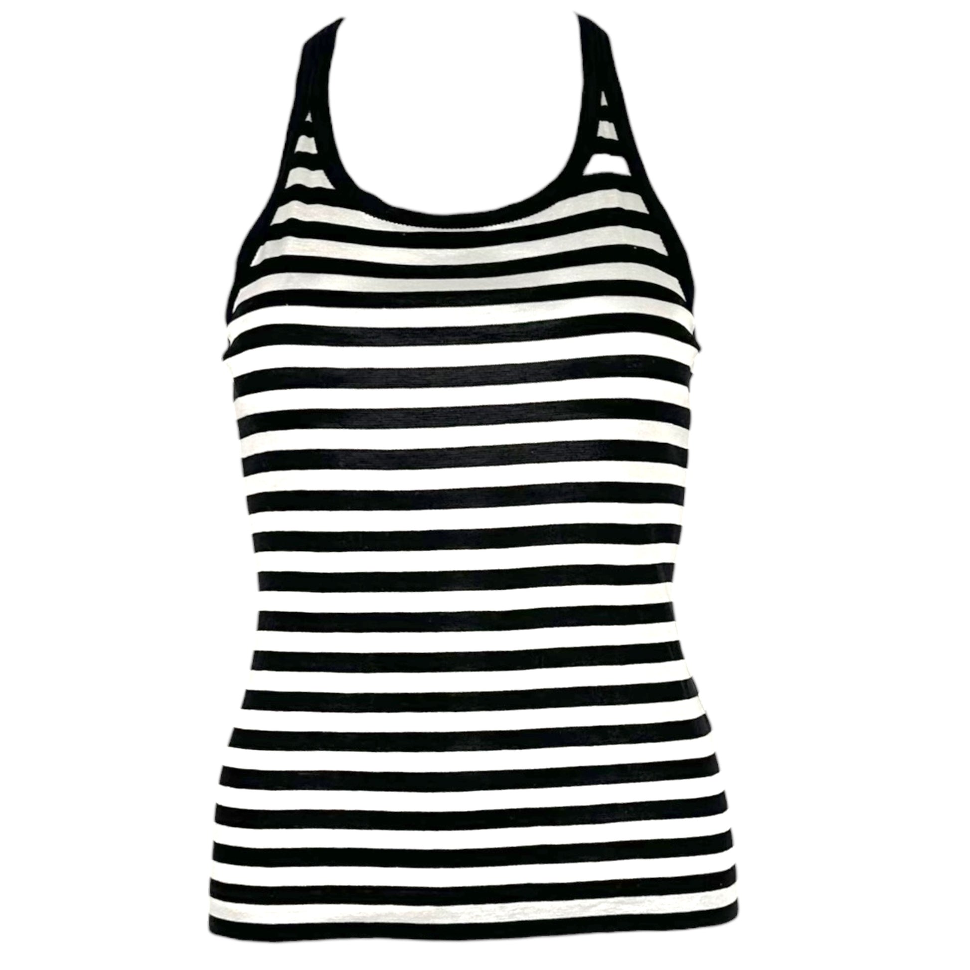 Dolce & Gabbana Black White Striped Tank Top