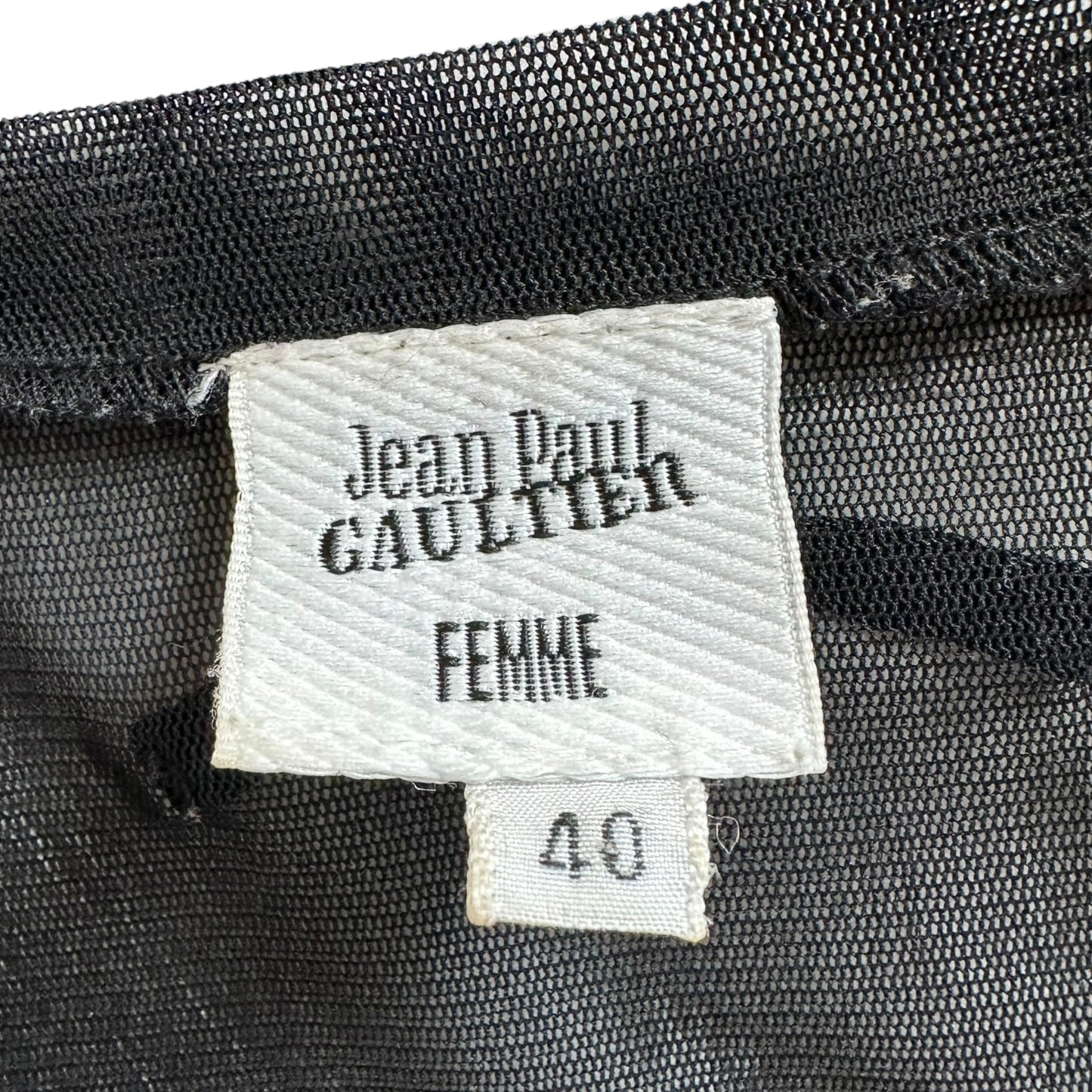 Jean Paul Gaultier Black Mesh Long Sleeve Top