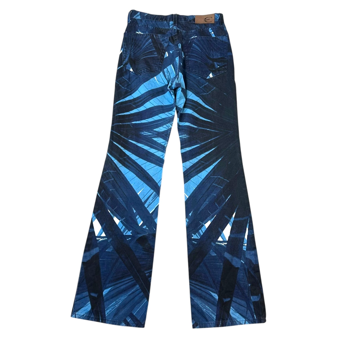 Just Cavalli Roberto Cavalli Blue Palm Print Jeans