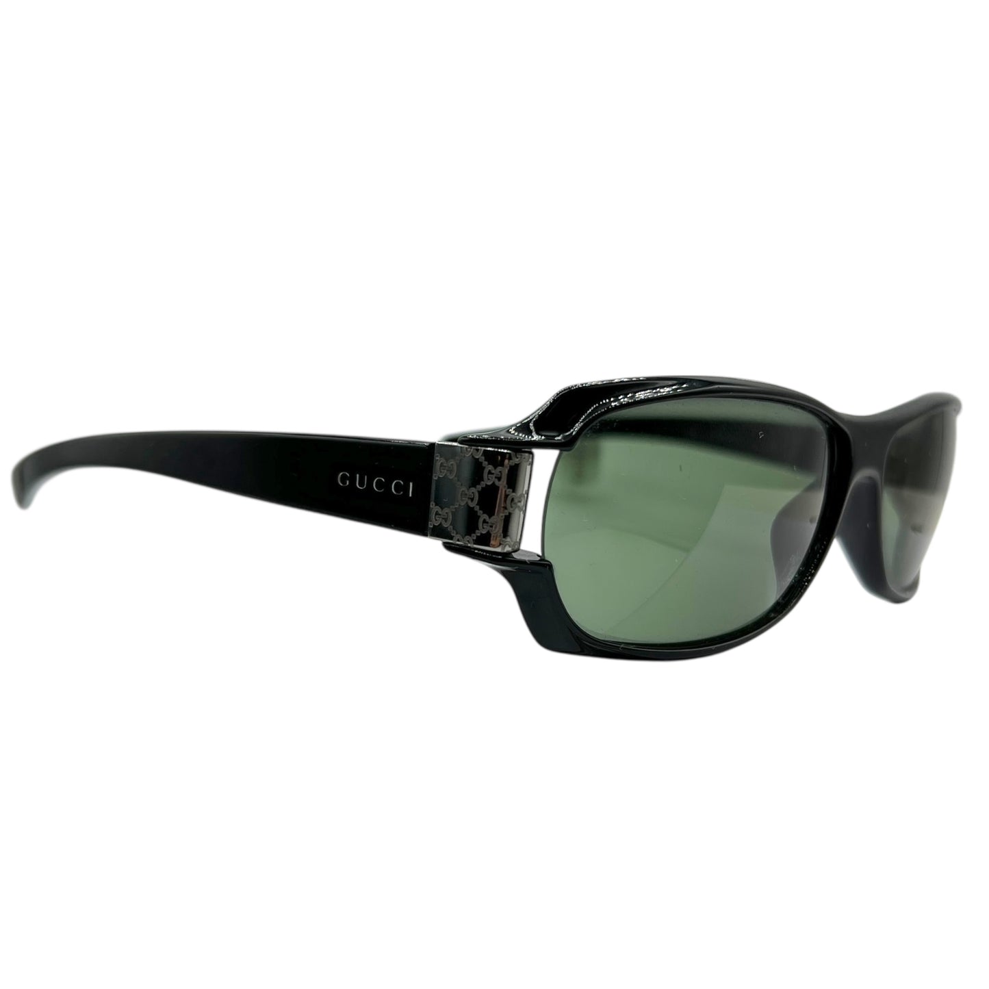 Gucci Black & Silver Monogram Side Rectangle Sunglasses GG2547/S