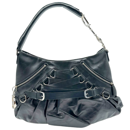 Christian Dior Black Leather Corset Shoulder Bag