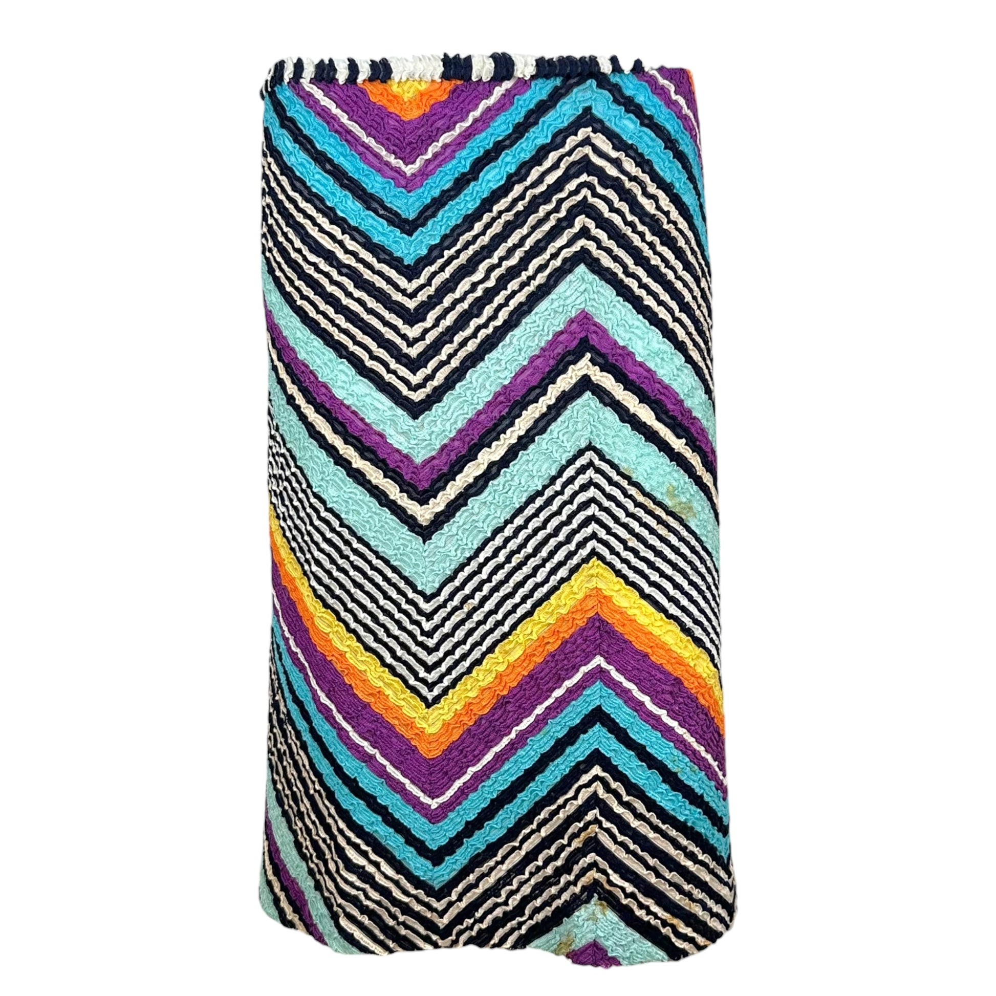 Missoni Midi Skirt Multicolor Chevron Print Elastic Waist