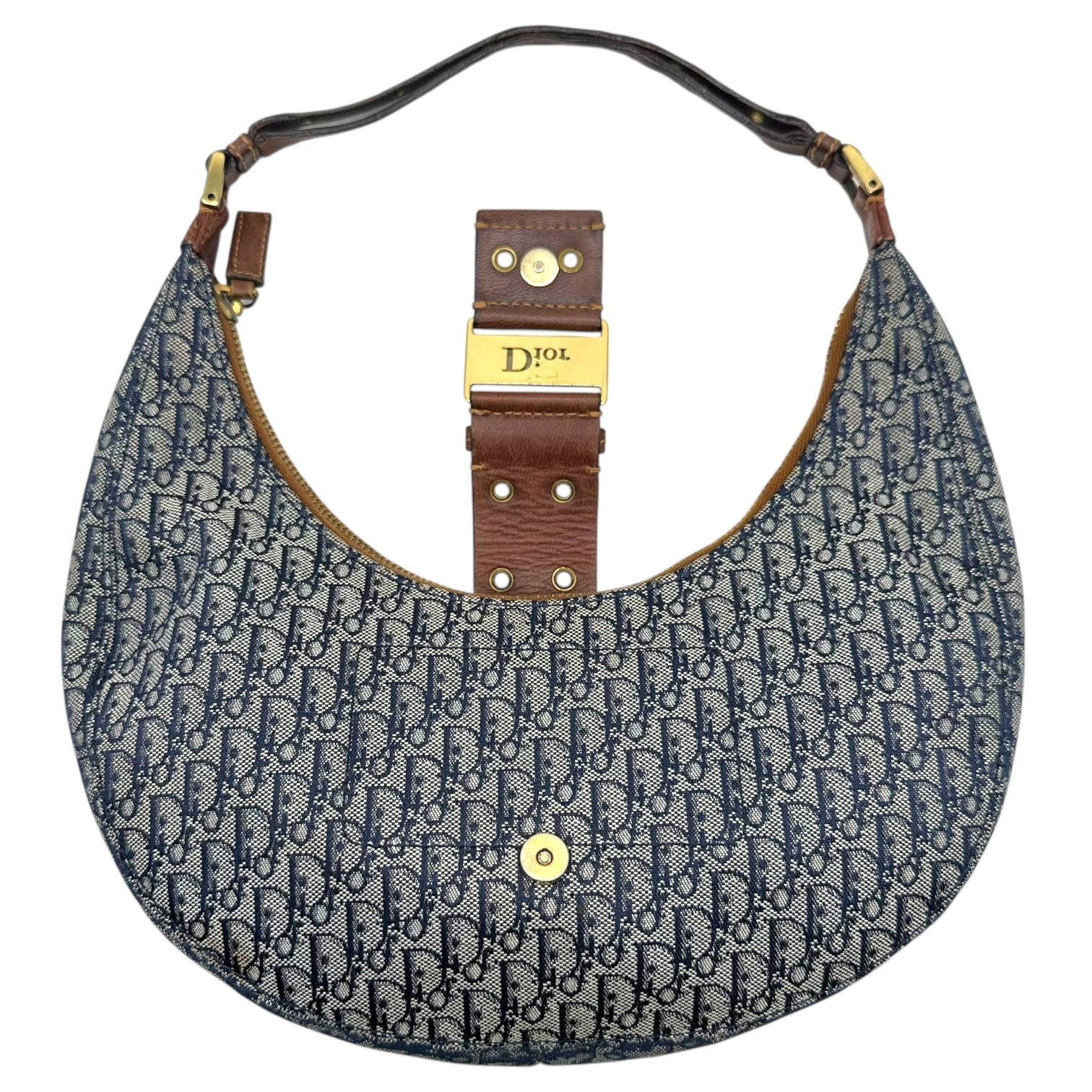 Christian Dior Navy Blue Trotter Street Chic Crescent Shoulder Bag - Outfit Repeater