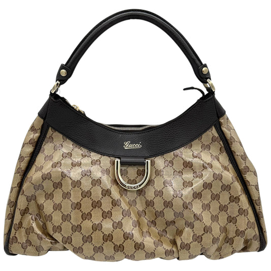 Gucci Tan Coated Canvas Monogram Abby Shoulder Bag