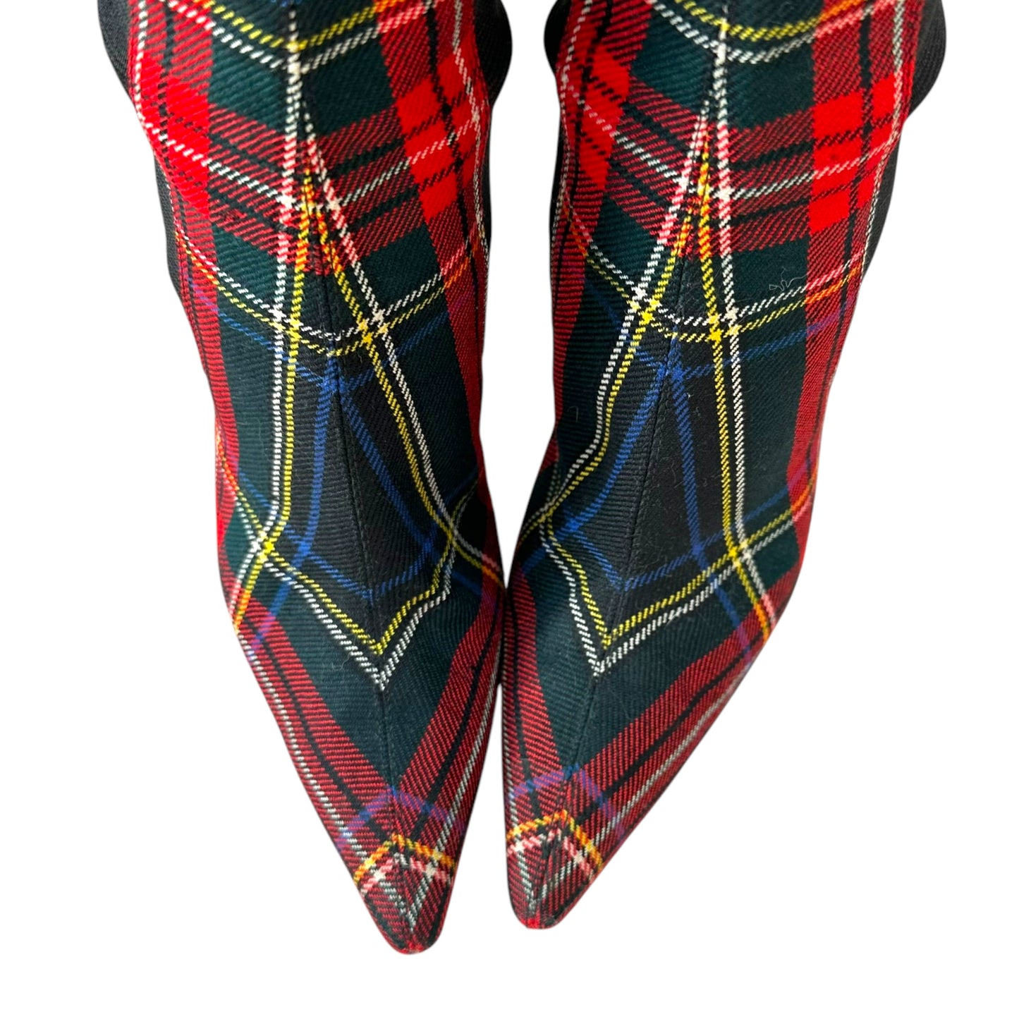 Dolce & Gabbana Red Tartan Pointed Toe Boots - Outfit Repeater
