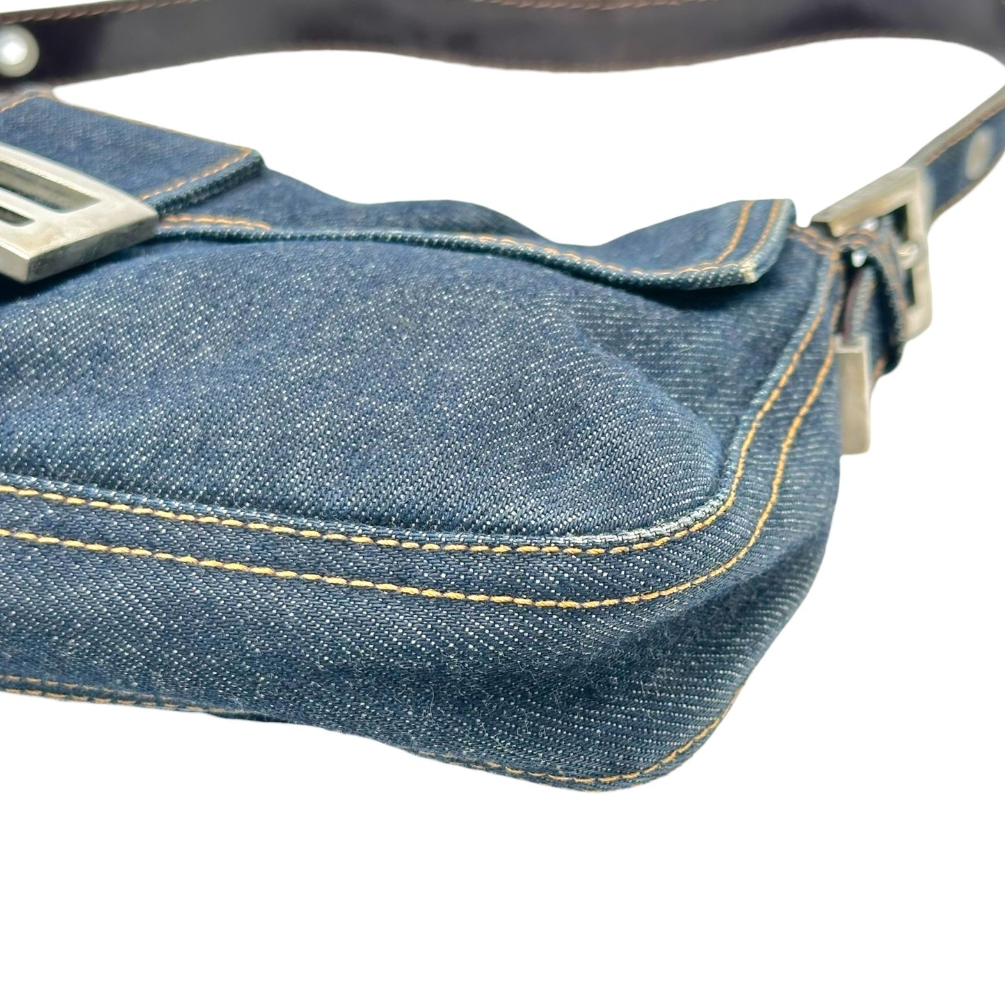 Fendi Dark Wash Denim Baguette Bag