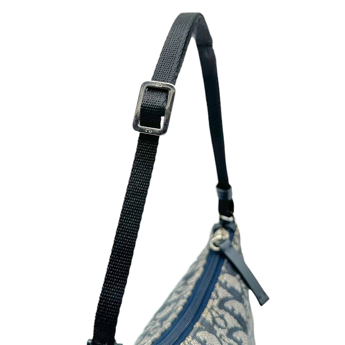 Christian Dior Navy Blue Trotter Monogram Shoulder Pochette Bag