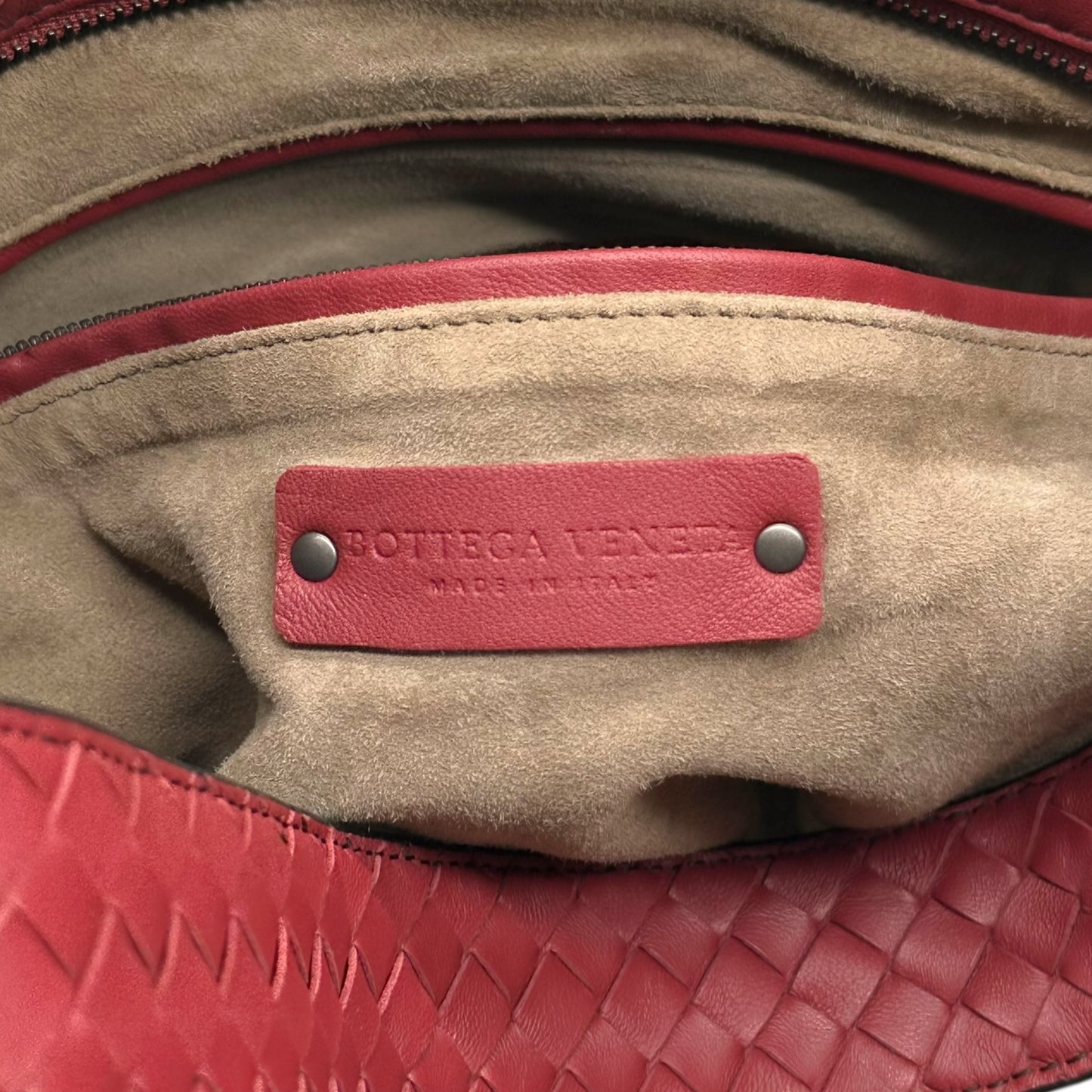 Bottega Veneta Dark Red Intrecciato 2-Way Hobo Bag
