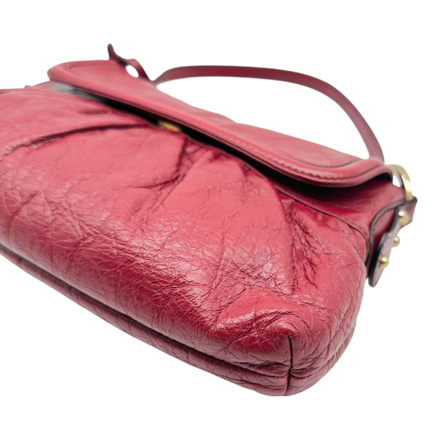 Fendi Burgundy Leather Small Chef Shoulder Bag