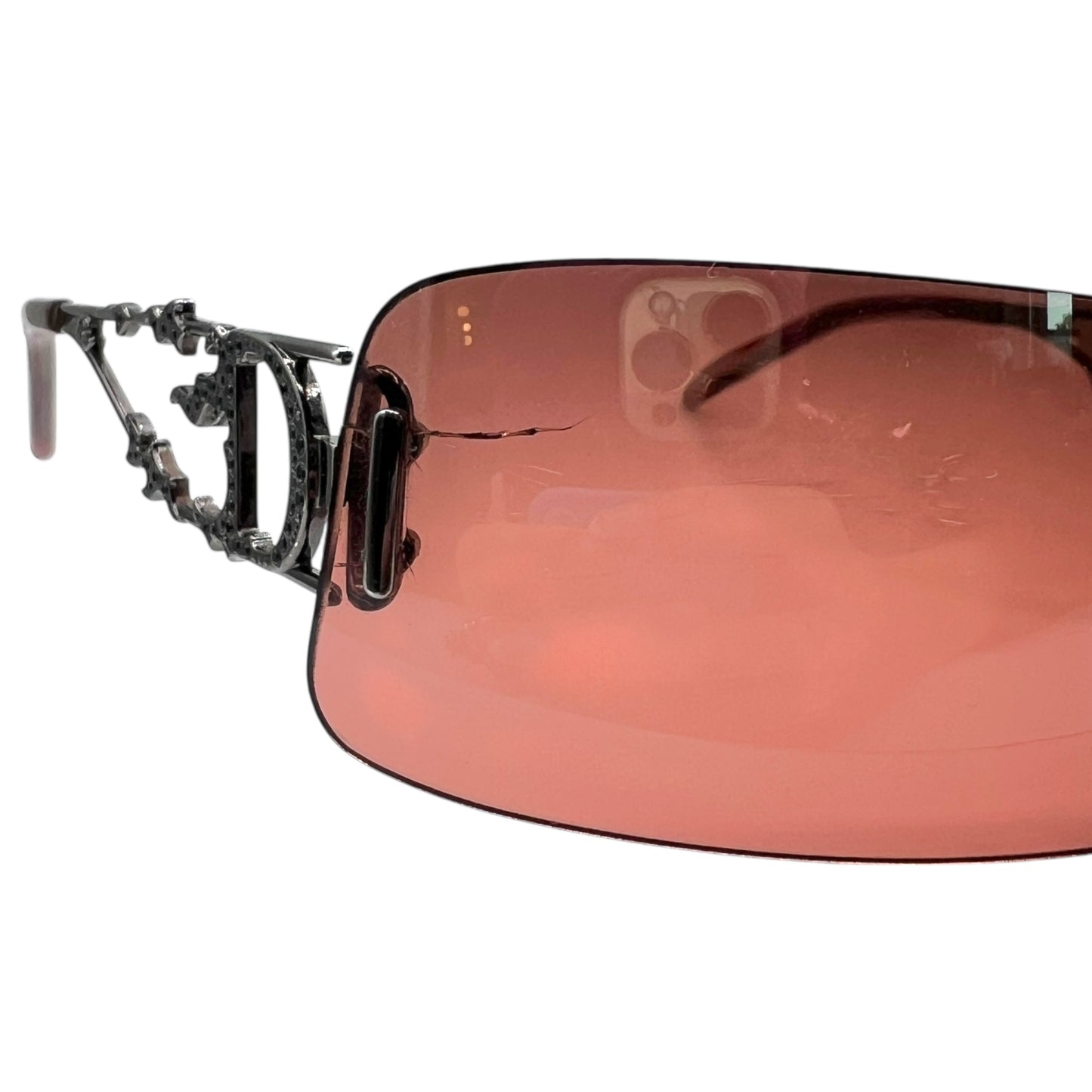 Christian Dior DiorFire Crystal Embellished Flame Sunglasses w/ Case