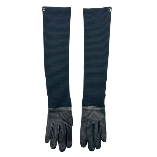 Chanel Lambskin & Wool Elbow Length Gloves
