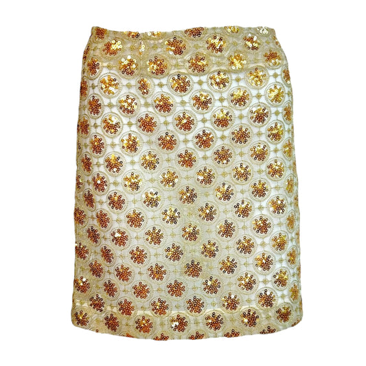 Comme des Garcons Tricot 2011 Sheer Gold Sequin Embellished Mini Skirt