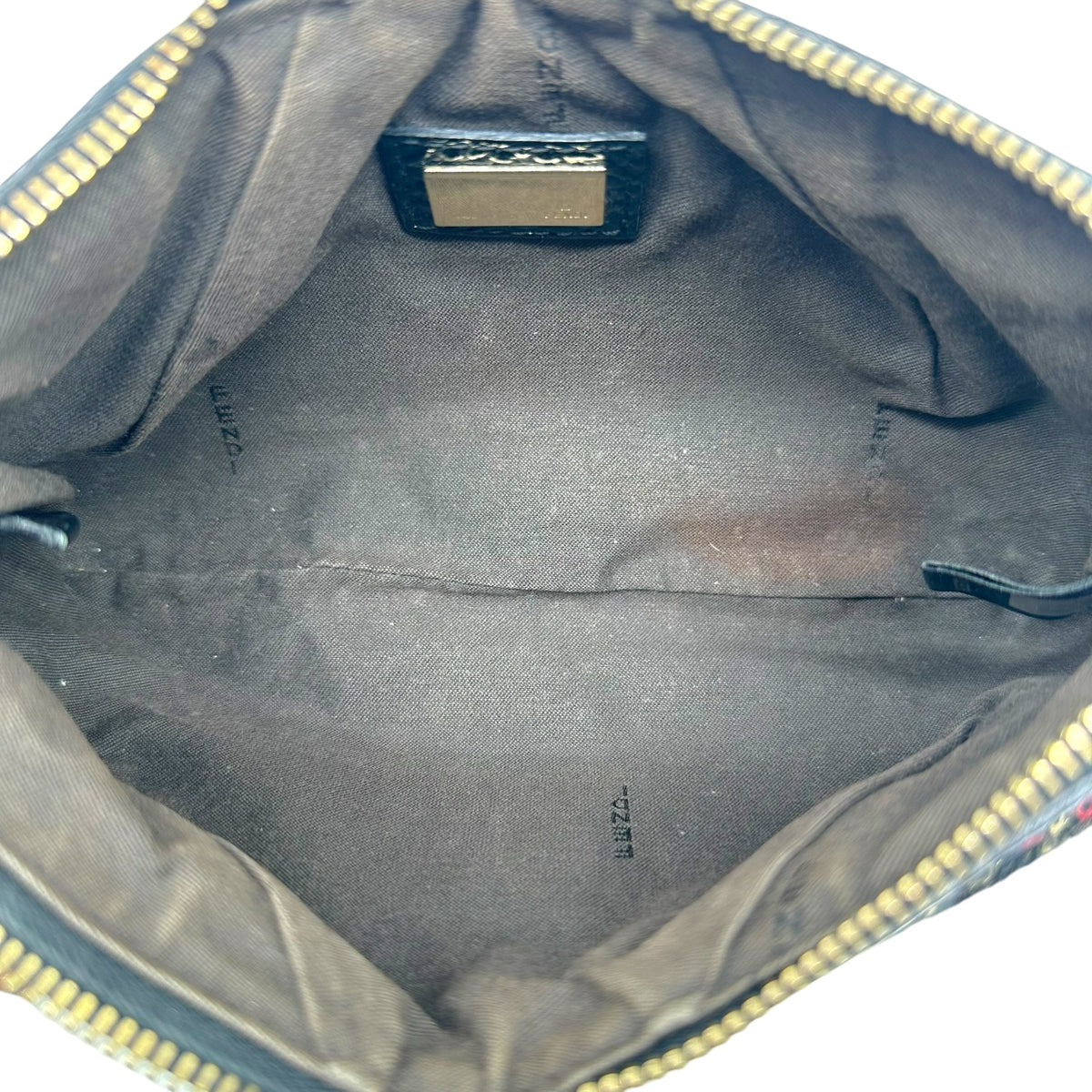 Fendi Pochette Bag Pink Black Sequin Wool