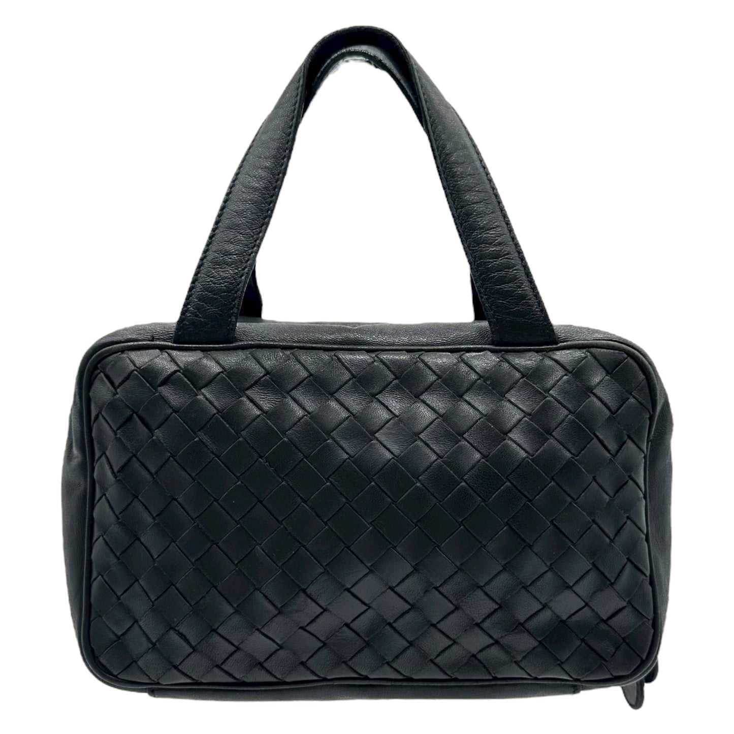 Bottega Veneta Black Intrecciato Woven Leather Pochette Bag - Outfit Repeater