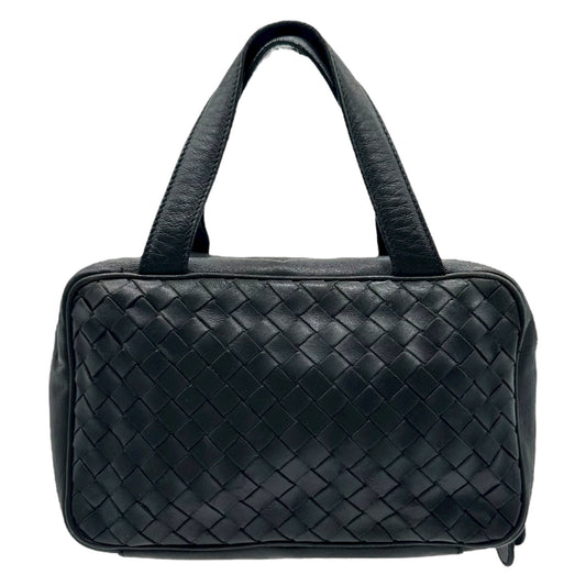 Bottega Veneta Black Intrecciato Woven Leather Pochette Bag - Outfit Repeater