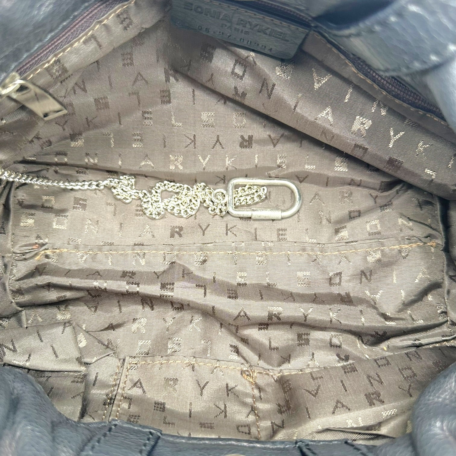 Sonia Rykiel Black Silver Studded Cargo Pocket Bag