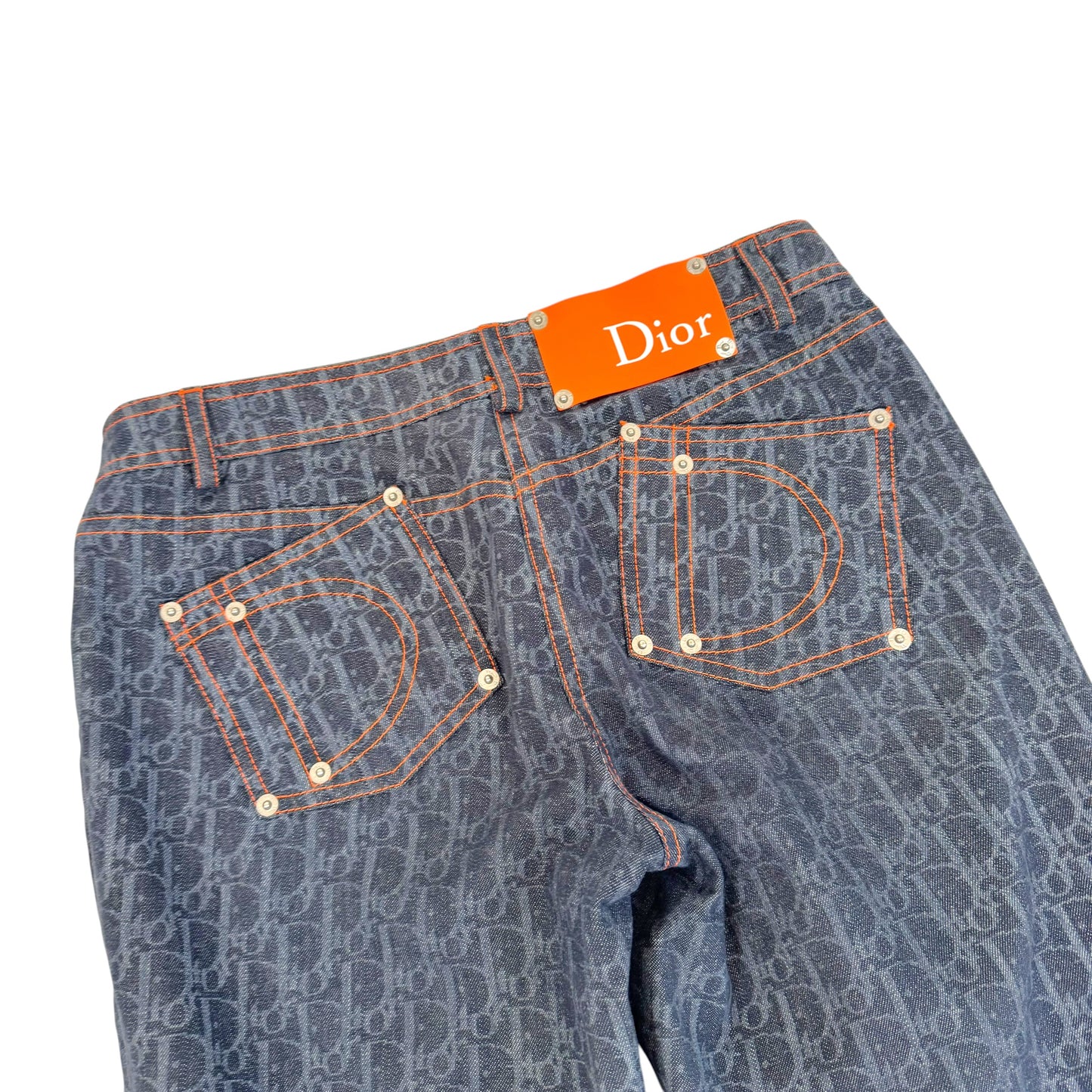 Christian Dior S/S 2006 Dior Flight Navy Blue Trotter Monogram Jeans