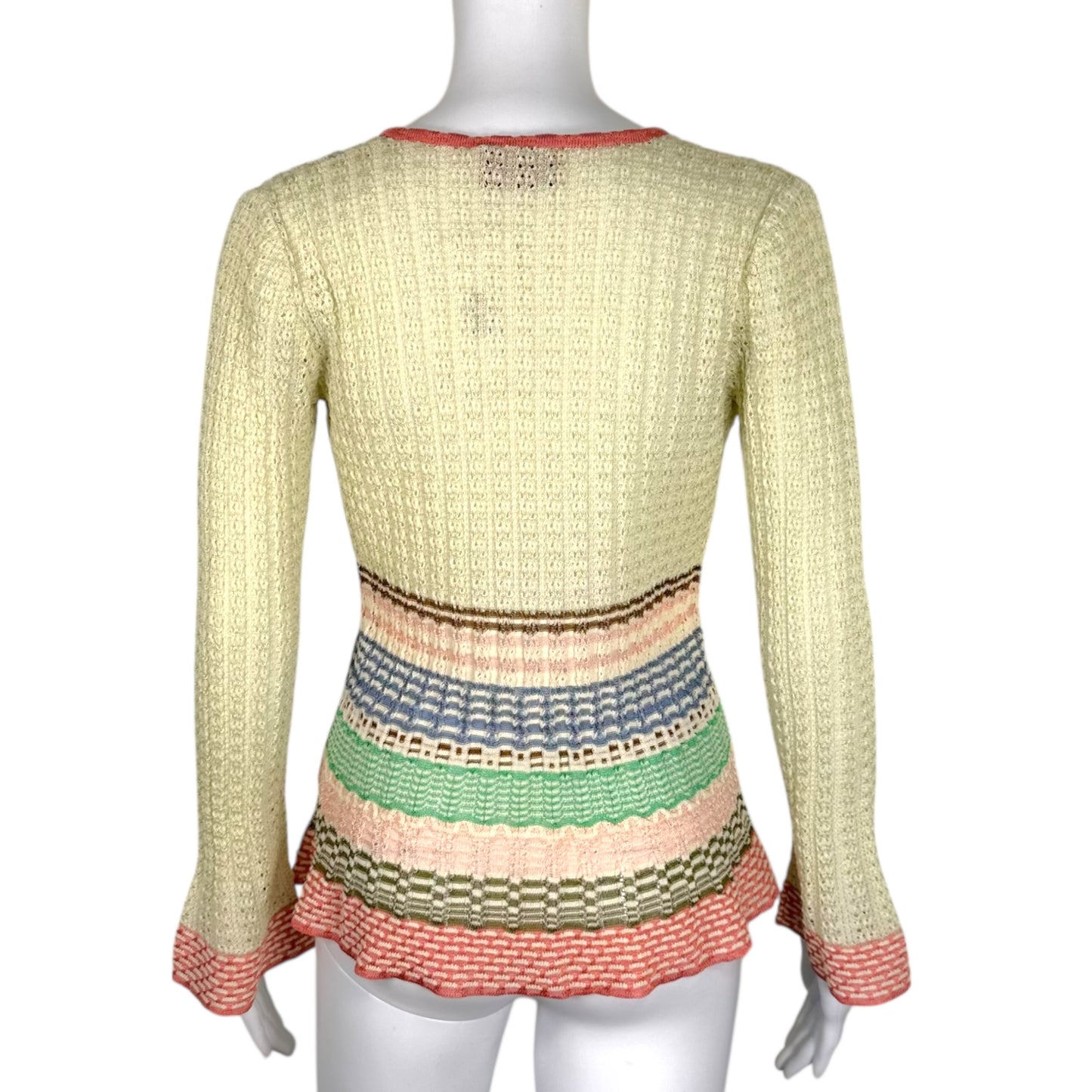Missoni Multicolor Striped Flare Sleeve Knit Cardigan