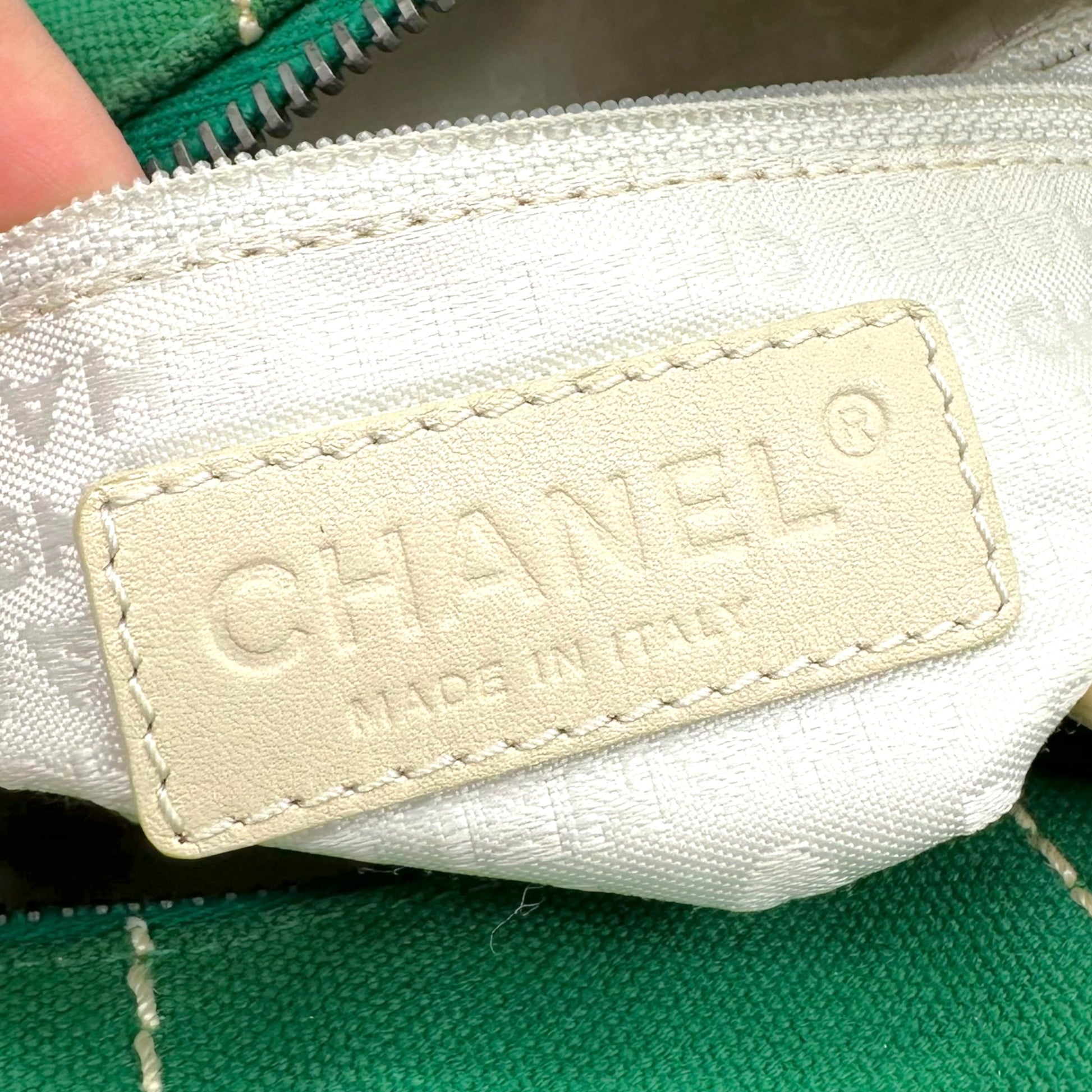 Chanel Green Canvas Quilted Handbag