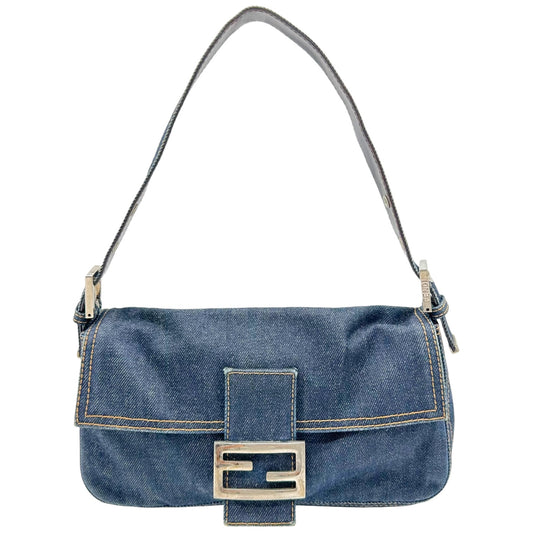 Fendi Dark Wash Denim Baguette Bag