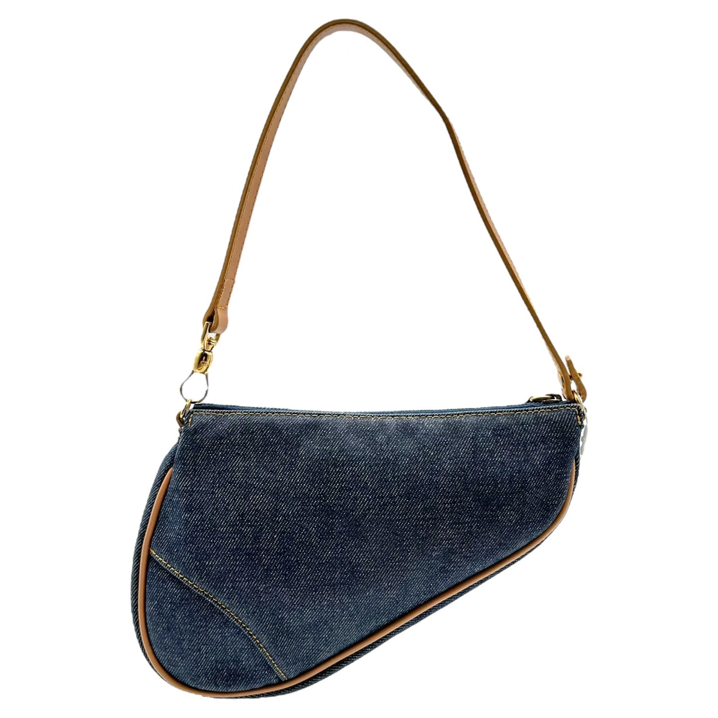 Christian Dior Blue Denim Mini Saddle Bag