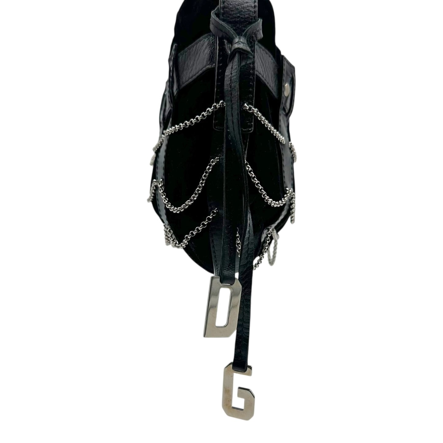 Dolce & Gabbana Black Suede Mini Bag With Chain Accents