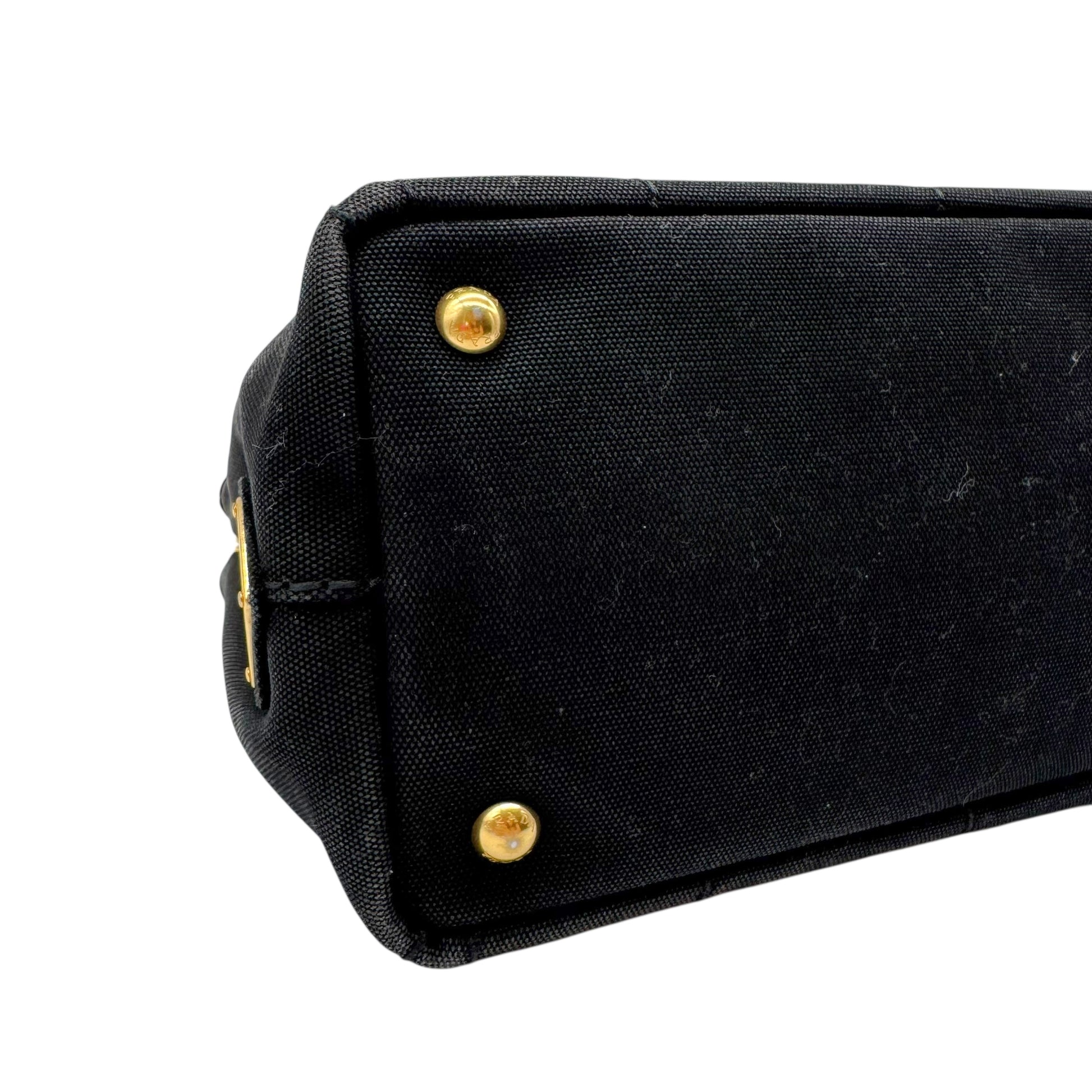 Prada Navy Blue Mini Canapa 2-Way Tote Bag - Outfit Repeater