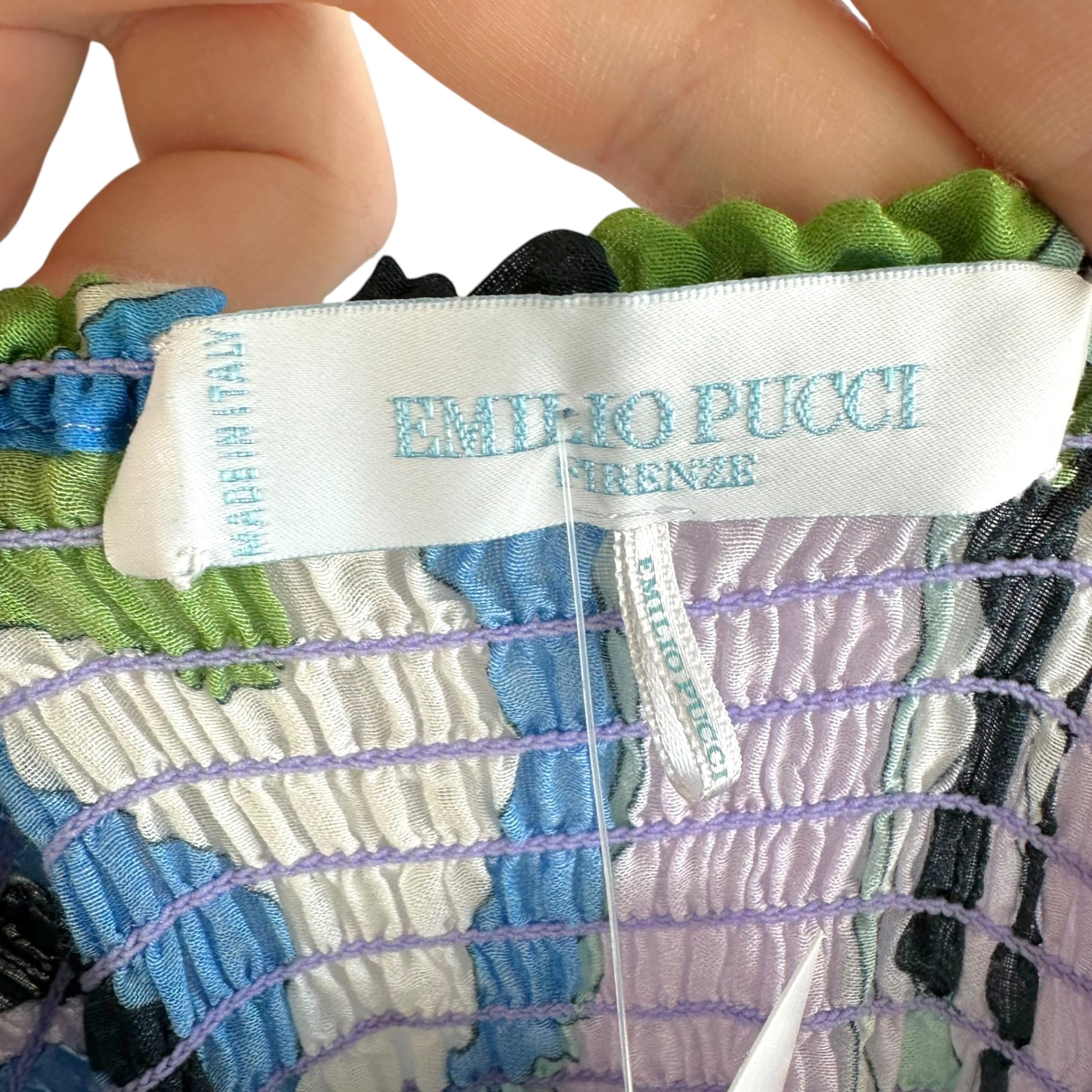 Emilio Pucci Strapless Maxi Dress Blue Purple Print