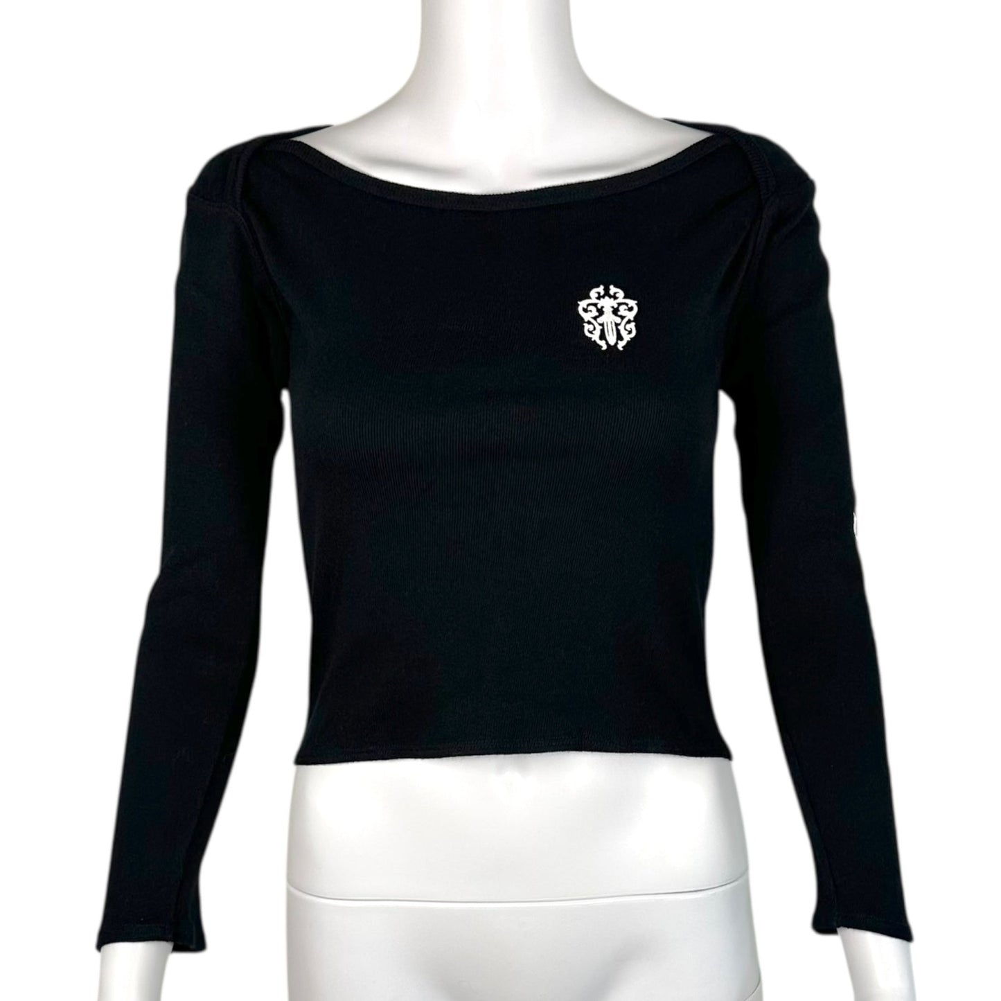 Chrome Hearts Vintage Off Shoulder 3/4 Sleeve Graphic T-Shirt