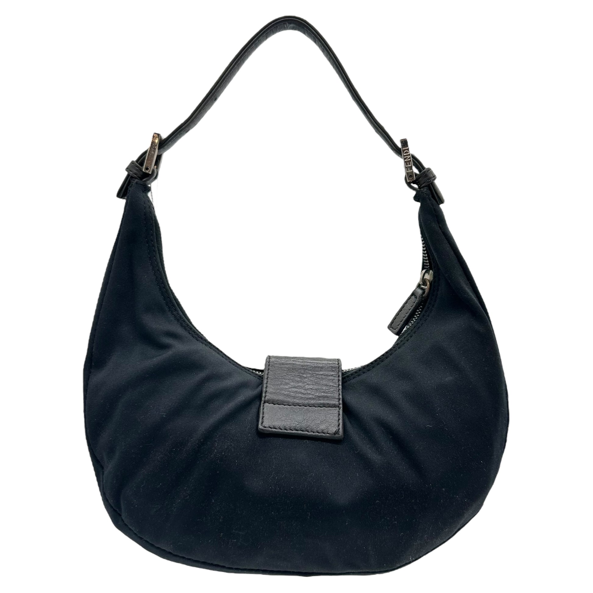 Fendi Black Neoprene Croissant Shoulder Bag - Outfit Repeater
