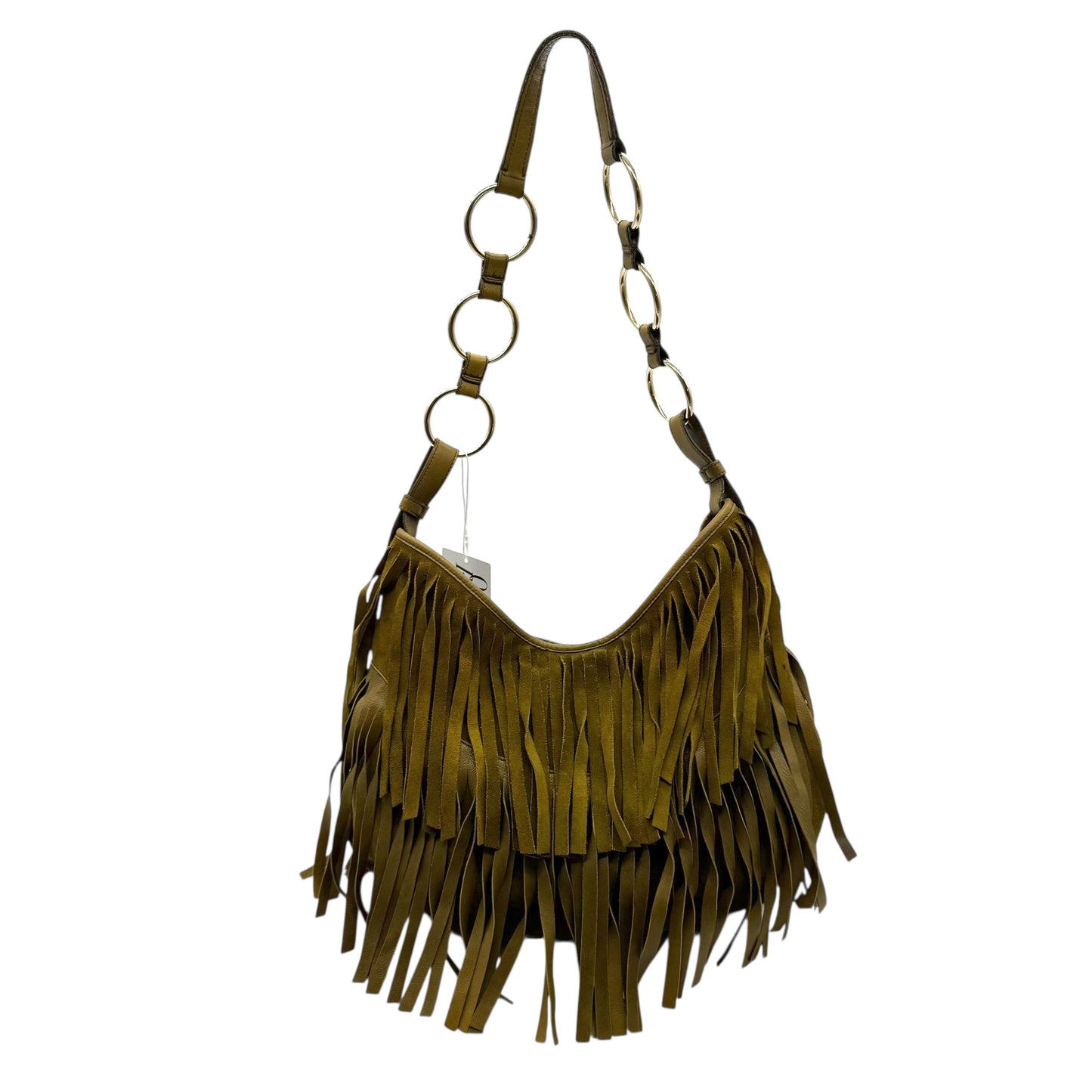 Yves Saint Laurent by Tom Ford Khaki Suede Fringe Shoulder Bag