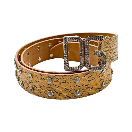 Dolce & Gabbana Yellow Python Studded Logo Belt