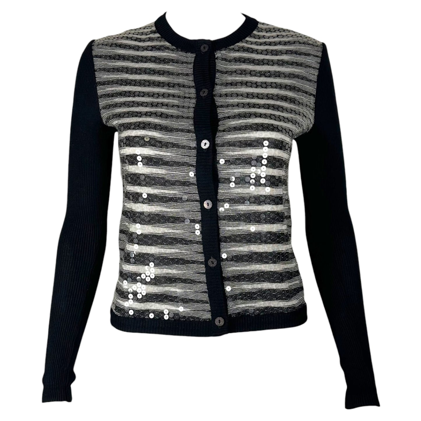 Missoni Black & White Knit Sequin Cardigan