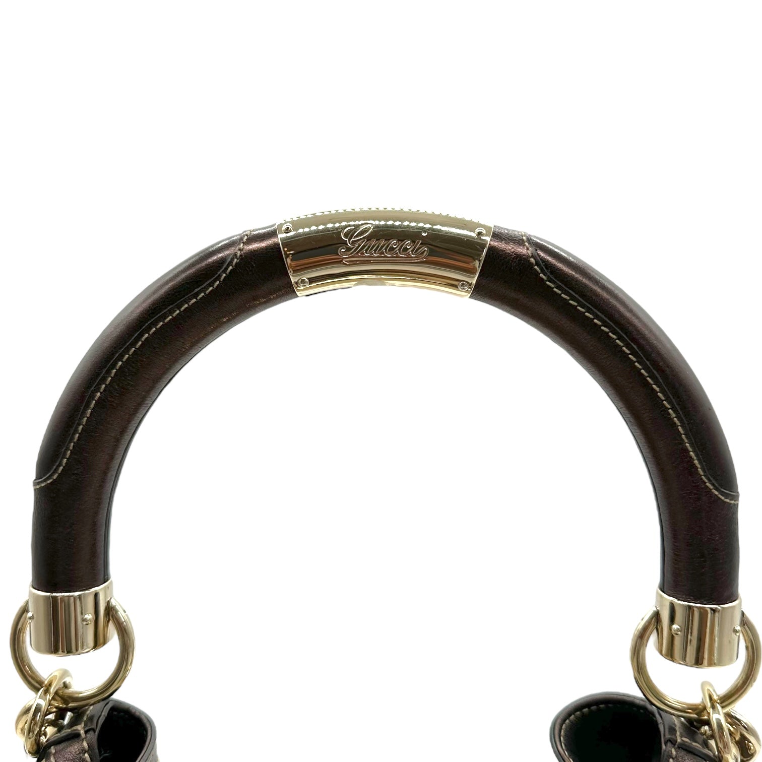 Gucci Classic Monogram Canvas Mink & Bamboo Indy 2-Way Bag RARE - Outfit Repeater