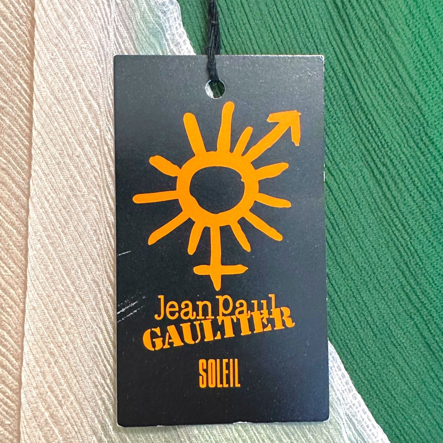 Jean Paul Gaultier Soleil Beige & Green Striped Silk Halterneck Blouse NEW